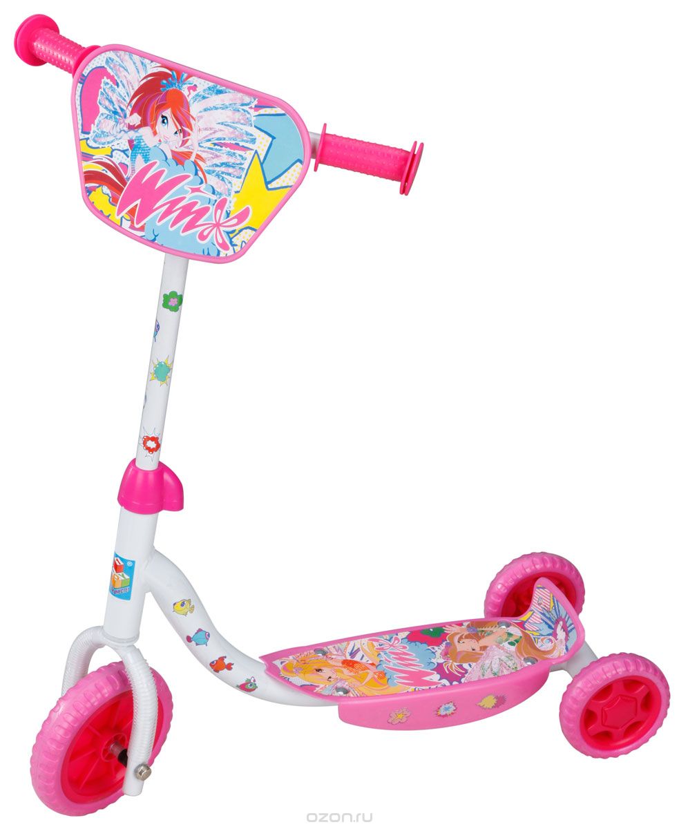 1TOY Самокат детский трехколесный Winx цвет розовый белый