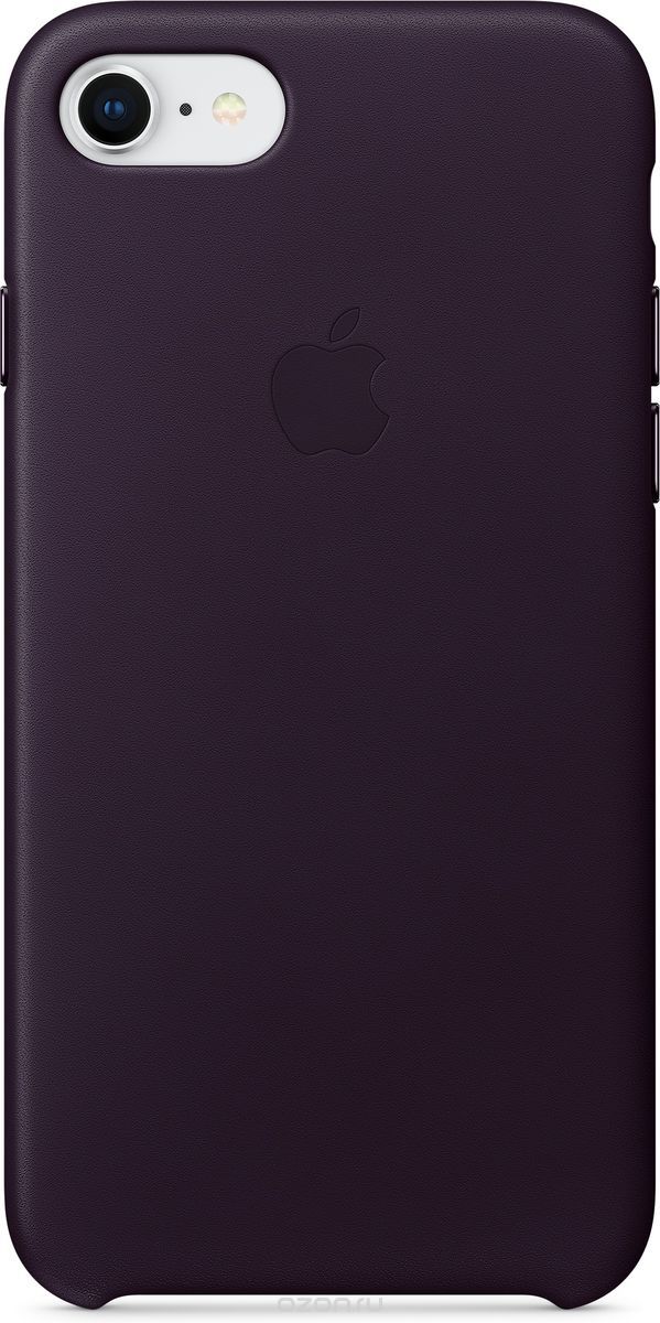 Apple Leather Case чехол для iPhone 7/8, Dark Aubergine