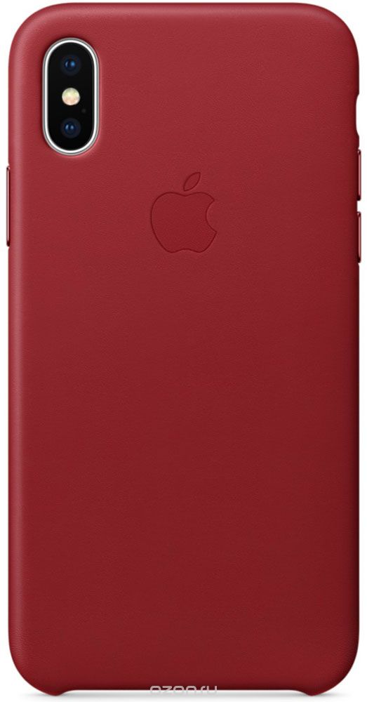 Apple Leather Case, Red чехол для iPhone X