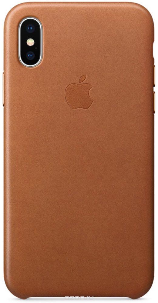 Apple Leather Case чехол для iPhone X, Saddle Brown