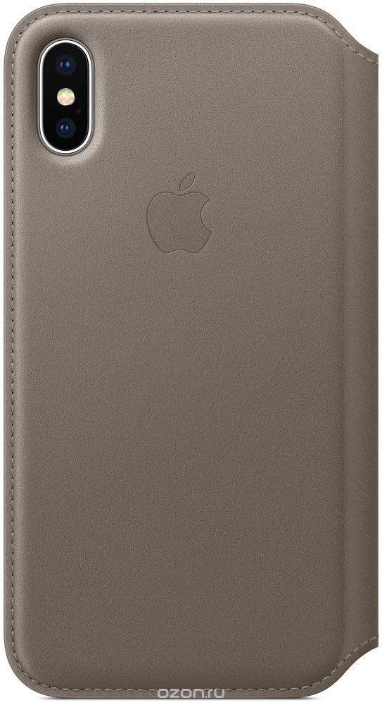 Apple Leather Folio, Taupe чехол для iPhone X